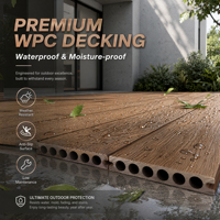 Kit de terrasse en composite haut de gamme, installation facile, composite bois-plastique WPC pour jardin, patio, cour, revêtement de sol extérieur