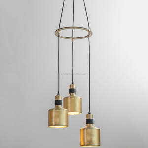 Abat-jour en métal bronze antique 3 lampes suspendues 5 lampes à <span class=keywords><strong>suspension</strong></span> en <span class=keywords><strong>grappe</strong></span> Style nordique maison hôtel salon lustre rétro - Product Image 2