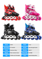 Patins à roulettes pour enfants et adolescents, durables, respirants, à lumières clignotantes, taille réglable