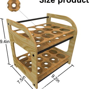 Estante de almacenamiento de huevos de madera transfronterizo, organizador de huevos para gabinete, soporte para huevos de pato y gallina, estante de almacenamiento de huevos para refrigerador - Product Image 4