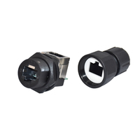Montaje de panel de pared IP68, cable de montaje macho hembra, adaptador ethernet cat5 cat6, conector rj45