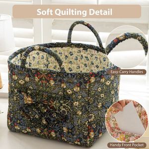 Panier de rangement domestique en coton pour articles divers, boîte organisatrice, sac de rangement pliable et portable pour jouets et maquillage - Product Image 2