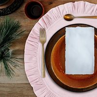 Set de table rond en velours de 18 pouces, à volants, pour table à manger, extérieur, antidérapant, lavable, logo personnalisé, banquet
