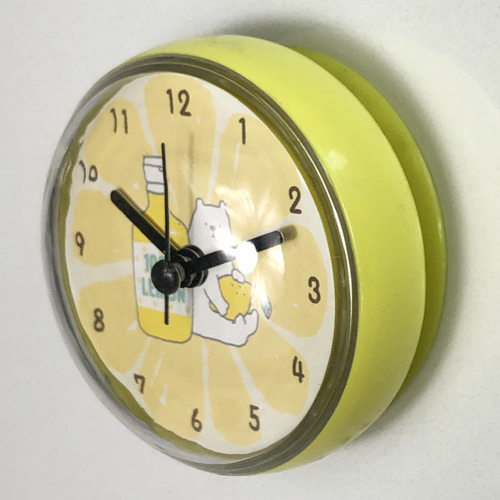 Horloge à ventouse - Petit Ours Jaune (7 cm de diamètre)