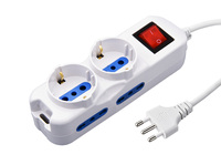 Multiprise 4 prises 2P + T 10/16A + 2 prises Schuko 10A avec interrupteur marche/arrêt 250V ~ Max : 3500W