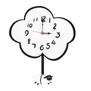 Acrylic Cloud Sheep Swinging Wall <b>Clock</b> Silent Creative Decor for Living Room Fashion Pendant Hanging <b>Clock</b> for Home & Office - Product Image 1