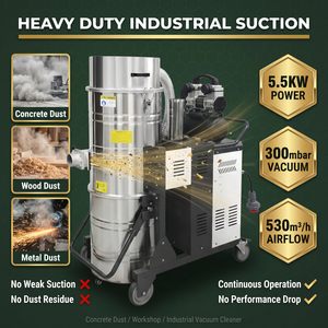 <span class=keywords><strong>Aspirateur</strong></span> industriel HEPA en acier inoxydable 380V 5500W avec nettoyage automatique du filtre, extracteur de poussière pour atelier et poussière de béton - Product Image 2
