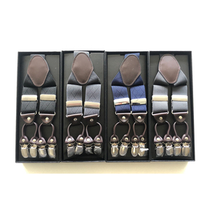Personalizada de moda de alta calidad 3,5 cm de ancho elástico ajustable Jacquard tejido 6 Clip Y forma de <span class=keywords><strong>tirantes</strong></span> para hombres Pantalones - Product Image 2
