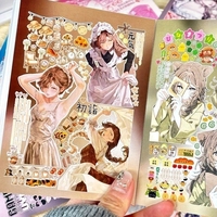 Nouvel album d'autocollants japonais Y2K mignon pour filles, journal, coque de téléphone, scrapbooking DIY, autocollants décoratifs Kawaii, cadeau
