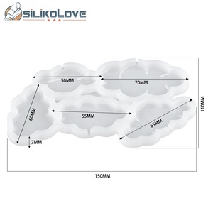 6-cavity multi-size cloud-shaped <b>silicone</b> resin jewelry making tool DIY lollipop mold - Product Image 2