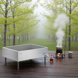 Vaschetta Evaporatrice in Acciaio Inox 304 Rettangolare con Valvola per Sciroppo d'Acero e Cottura all'Aperto - Product Image 2