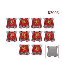 Lot de 10 pièces/sac – Accessoires d'armure de chevalier médiéval (cape, lion rouge, aigle noir) – Jouets de construction pour enfants