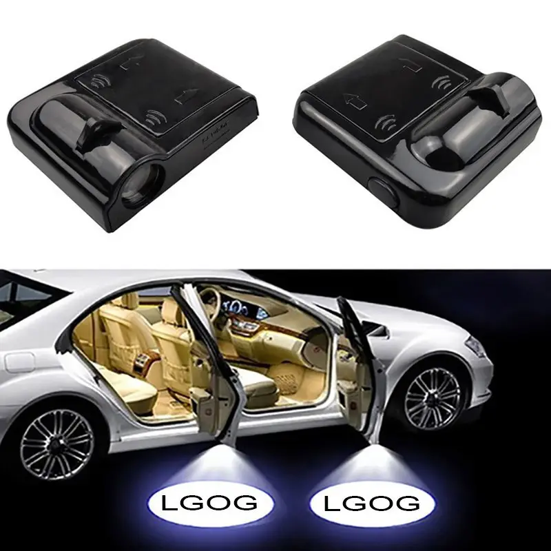 Yosovlamp ไฟ LED ตกแต่งรถยนต์,ไฟเลเซอร์สำหรับประตูรถยนต์ไม่ต้องเดินสายไฟดัดแปลงสากลไฟต้อนรับไร้สาย