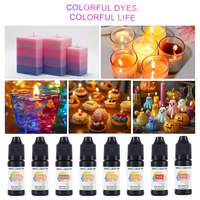 Colorant liquide pour bougies 24 couleurs 10g, soluble dans l'huile, haute concentration, dispersion naturelle, non toxique, inodore, colorant pour la fabrication de bougies DIY