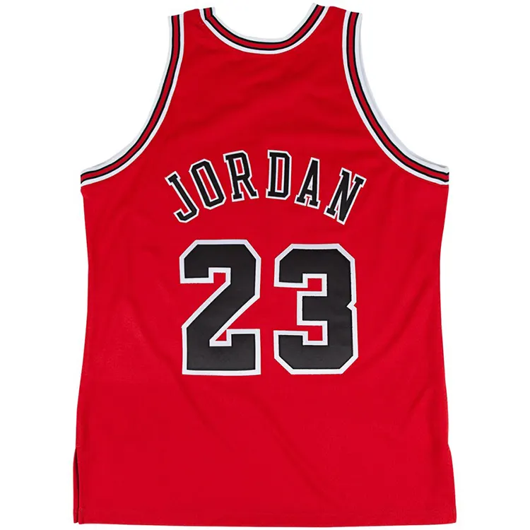 Camiseta de baloncesto bordada para hombre, ropa personalizada de fábrica, #23, Michael J, color negro