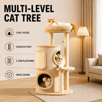 OEM ODM Grand arbre à chat multi-niveaux avec condo, griffoir en sisal naturel, support stable, meuble d'escalade pour chat