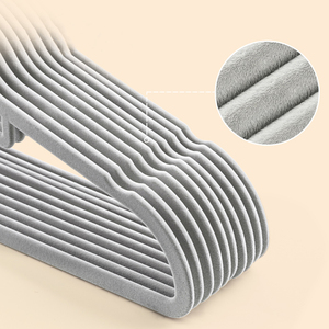 Nhà Máy Bán buôn giá rẻ grey nhung đen Tie không trượt tiết kiệm không gian nhung móc cho quần áo - Product Image 3