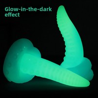 Plug anal en forme de pénis, modèle Plover Dragon, en forme de bâton, à commande manuelle, à toucher doux, lumineux, pour usage anal masculin, avec tentacules d'octopus.