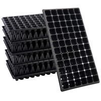 Plateau de semis en plastique noir à 32, 72, 105, 128, 200 cellules avec trous de drainage pour la plantation de graines 60-150g