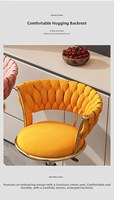 Chaise de bar pivotante en velours et cuir, style nordique, en métal doré, pour comptoir de cuisine, tabouret de bar moderne et luxueux pour table de bar