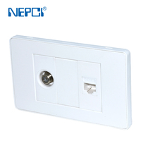 NEPCI XJY-NE-209 22.5x45mm Plaque de panneau vierge en ABS/PC Blanc/Noir pour RJ45, Module de couverture de prise USB factice, Réseau