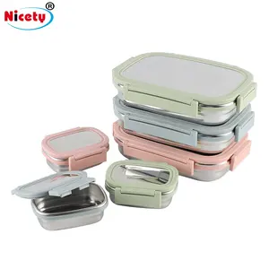 Stainless Steel Food Storage School Food Containers 4 Compartments Food  Plate with Plastic Lid - China Food Container and Stainless Steel Lunch Box  price