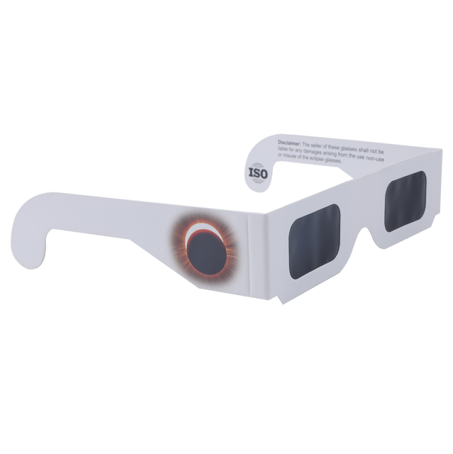 Wholesale ISO 12312-2 Certified White Cardboard Solar Eclipse Glasses Sun Viewing Safe for All Unisex