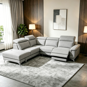 Canapé <span class=keywords><strong>d</strong></span>'angle moderne en cuir véritable, idéal pour appartement, avec chaise longue inclinable - Product Image 5