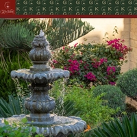 Fontaine à trois niveaux en grès beige pour jardin de villa privée GOLDKING, conception personnalisée, fourniture directe d'usine pour projets de grande envergure