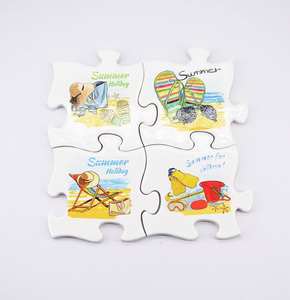 Posavasos de Cerámica con Diseño de Rompecabezas Clásico, Reutilizable, Ecológico, Resistente al Calor, Antideslizante, Regalo Navideño para el Hogar, Bar, Recuerdos - Product Image 2