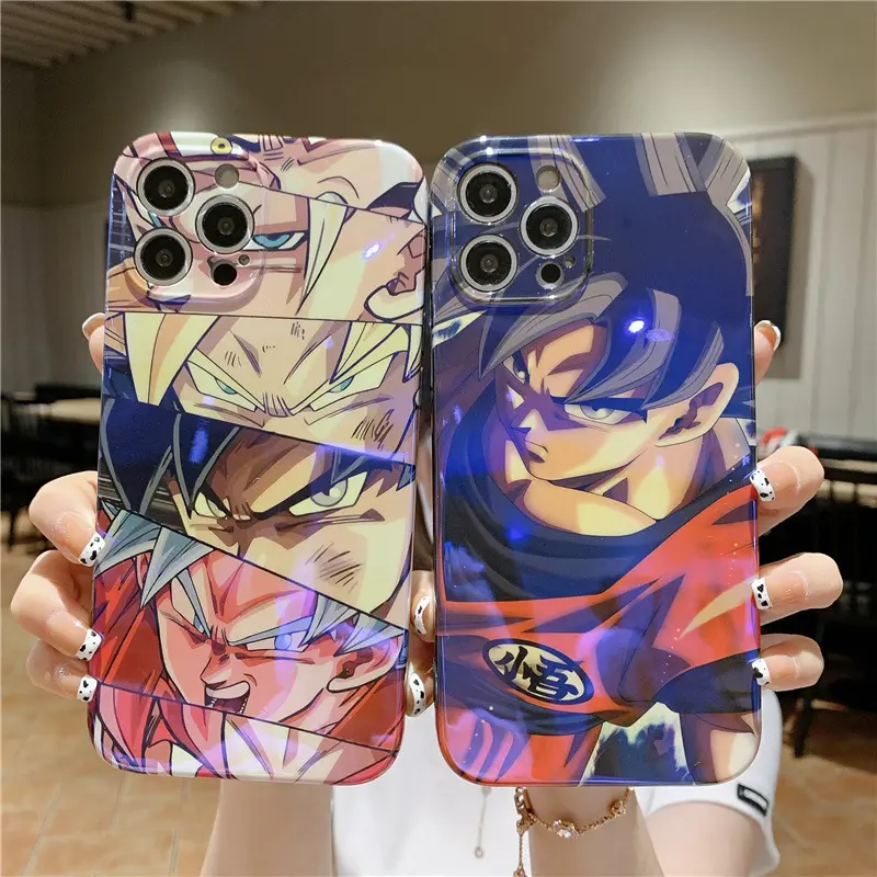 Blue Ray Anime Dragon Ball Z Goku Dragonball Telefoon Cover Voor Iphone 12 13 11 Pro Max Zachte Tpu Mobiele telefoon Case Voor Iphone Xs Xr
