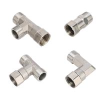 Raccord en acier inoxydable G1/2, coudé hexagonal, droit, filetage femelle 1/2 pouce, pour plomberie, eau, gaz, huile