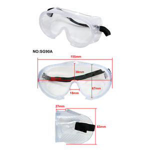 Lunettes de sécurité durables en PVC Lentille légère en polycarbonate sans rayures Sangle élastique réglable EPI certifié CE - Product Image 4