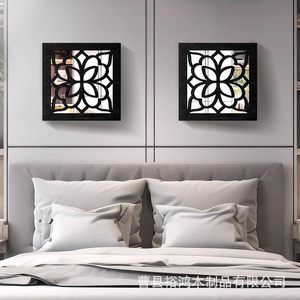 Wooden carved decorative picture <b>frame</b>, suitable for living room and bedroom background <b>wall</b> decoration, 11.8-inch - Product Image 3