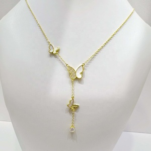 สร้อยคอเงินแท้ 925 ชุบทอง 14k 18k ลายเปลือกหอย โคลเวอร์ ผีเสื้อ ดีไซน์เรียบหรู สำหรับผู้หญิง สไตล์ฤดูร้อน - Product Image 4