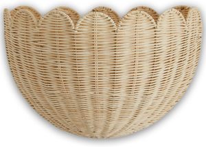 Cesta <span class=keywords><strong>de</strong></span> Almacenamiento Multifuncional Tejida a Mano <span class=keywords><strong>de</strong></span> <span class=keywords><strong>Mimbre</strong></span> Vintage con Borde Festoneado, en Color Blanco y Marrón Natural, Ecológica, <span class=keywords><strong>para</strong></span> <span class=keywords><strong>Cocina</strong></span> y Hogar - Product Image 3