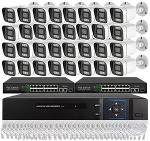 Kamera Xmeye 32 Channel IP 5MP POE Alarm Keamanan 4 Array Led 50 IR Jarak dengan Sistem Perekaman Suara