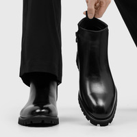 Nouvelles Bottines Chelsea Homme 2026 Style Britannique avec Fermeture Éclair Latérale Décontractées Basses Rétro Tige en Microfibre Toutes Saisons 18234-J