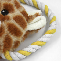 Jouet pour chien en peluche avec anneau de traction en corde de coton, couineur, pour la lutte de traction et le nettoyage des dents, durable, à mâcher et à jouer, vente en gros, usine OEM personnalisée
