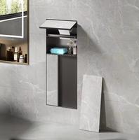 Support de brosse WC mural dissimulé moderne en acier inoxydable 304, design sans rebord, personnalisable, installation facile, pour hôtel