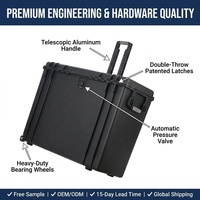 Valise à outils roulante grande capacité modèle D9466 avec roues et poignée, boîte de protection robuste