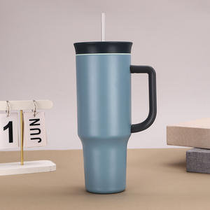 Gobelet en acier inoxydable transfrontalier de 40oz avec poignée isolée pour voiture Tasse à paille chaude/froide extérieure pour voyage-Ice King Cup - Product Image 3