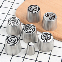 Neue 7-teilige extra große russische Zuckerguss spitzen aus rostfreiem Stahl Set Kuchen dekorieren Rohrleitung düsen für Kuchen dekorationen Backwerk zeuge