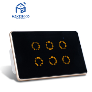 Makegood 625W AU tiêu chuẩn tường chuyển đổi con khóa năng lượng giám sát tuya Wifi 6gang thông minh chuyển đổi ánh sáng với RGB <span class=keywords><strong>LED</strong></span> Đèn nền - Product Image 4