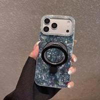 Coque de téléphone CaseRich de luxe en TPU+PC, style Ins, avec anneau magnétique pour objectif, IMD, antichoc, pour 17/16/15/14/13 Pro Max