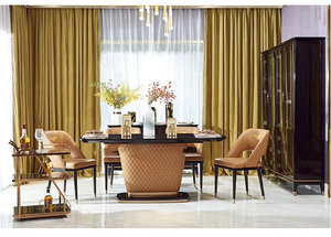 Nouvelle <span class=keywords><strong>chaise</strong></span> de salle à manger Shang Cen meubles chaises de salle à manger dos <span class=keywords><strong>avec</strong></span> <span class=keywords><strong>poignée</strong></span> en Bronze doré <span class=keywords><strong>chaise</strong></span> en cuir orange moderne rembourrée de luxe - Product Image 3