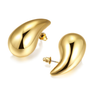 Nuevos Pendientes de Lágrima <span class=keywords><strong>Bottega</strong></span> de Italia, Chapados en Oro de 14/18K, Pendientes <span class=keywords><strong>Bottega</strong></span> de Aleación Hipoalergénica, Pendientes Dorados - Product Image 1