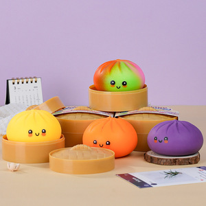 Juguete Antiestrés de Simulación de Bollo de Dumpling, Diseño Realista de Vaporera, Suave, de Rebote Lento, Artículo de Juego para Aliviar el Estrés - Product Image 5