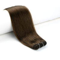 Ekstensi Rambut Asli Genius Weft untuk Profesional Salon, Double Drawn, Ujung Tebal, 100% Remy Silk Flat Weft, Ekstensi Tanpa Sambungan
