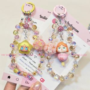 Chaîne de téléphone portable Skullpanda, porte-clés en cristal de luxe personnalisé, porte-clés Cry Baby, vente en gros - Product Image 6